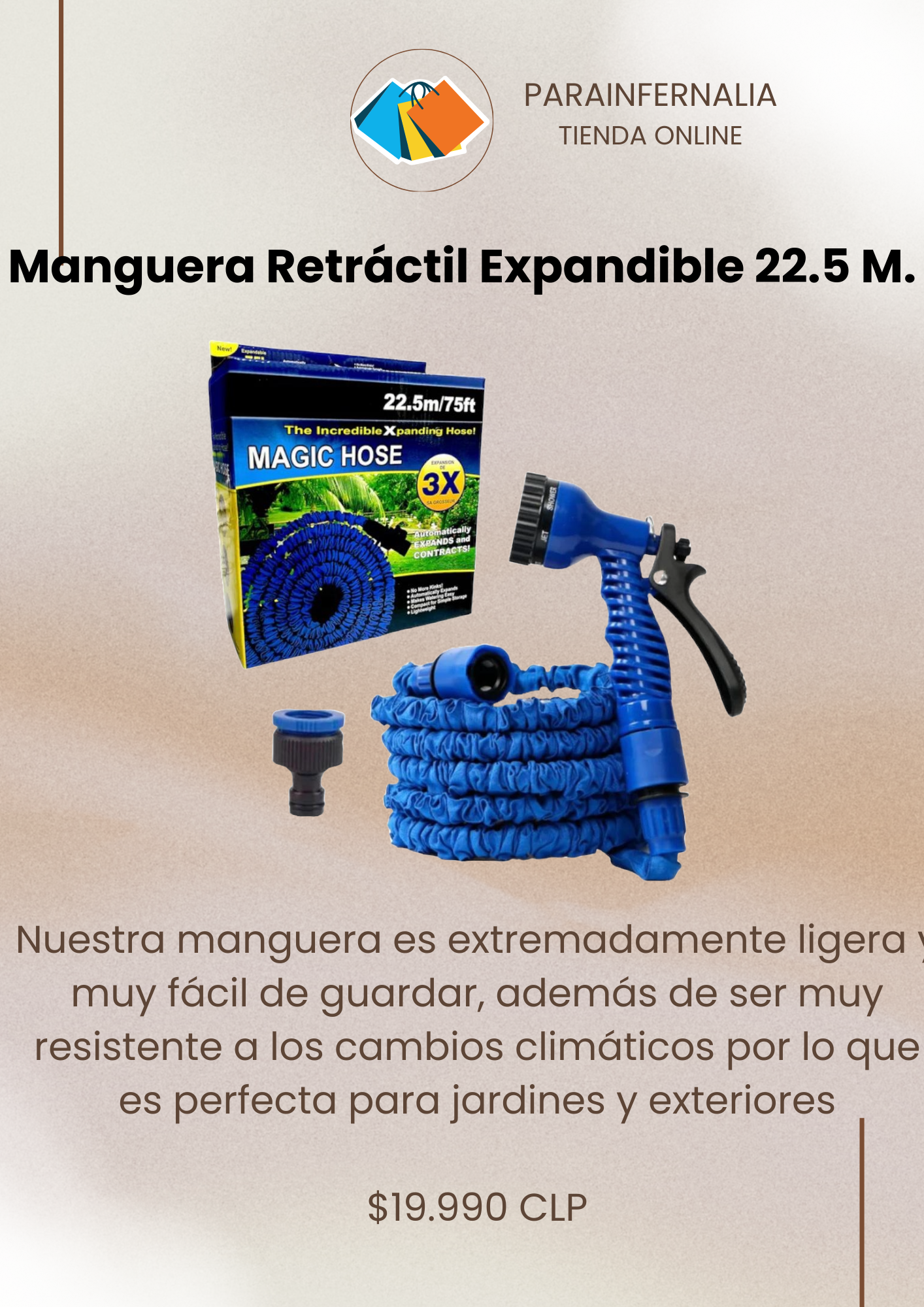 Manguera Retráctil Expandible 22.5 M.