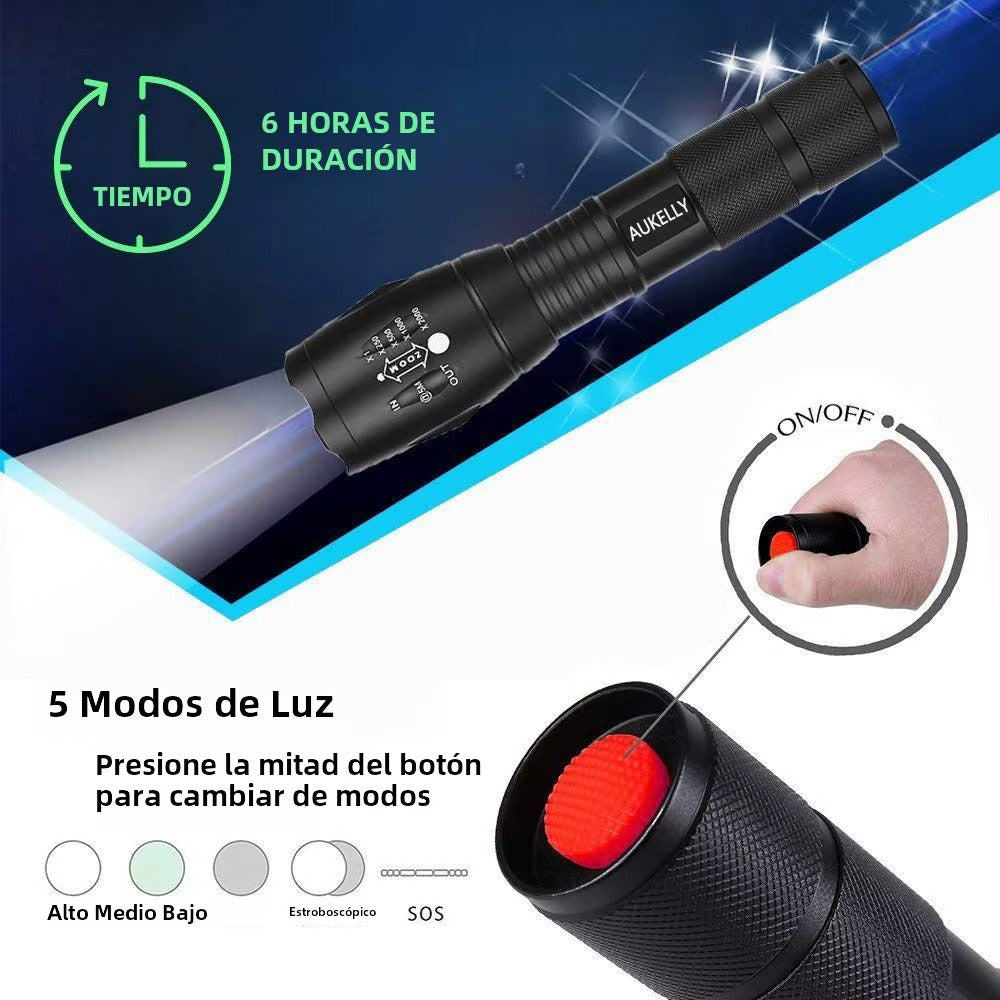 Linterna Recargable Led 10000 Lumen T6